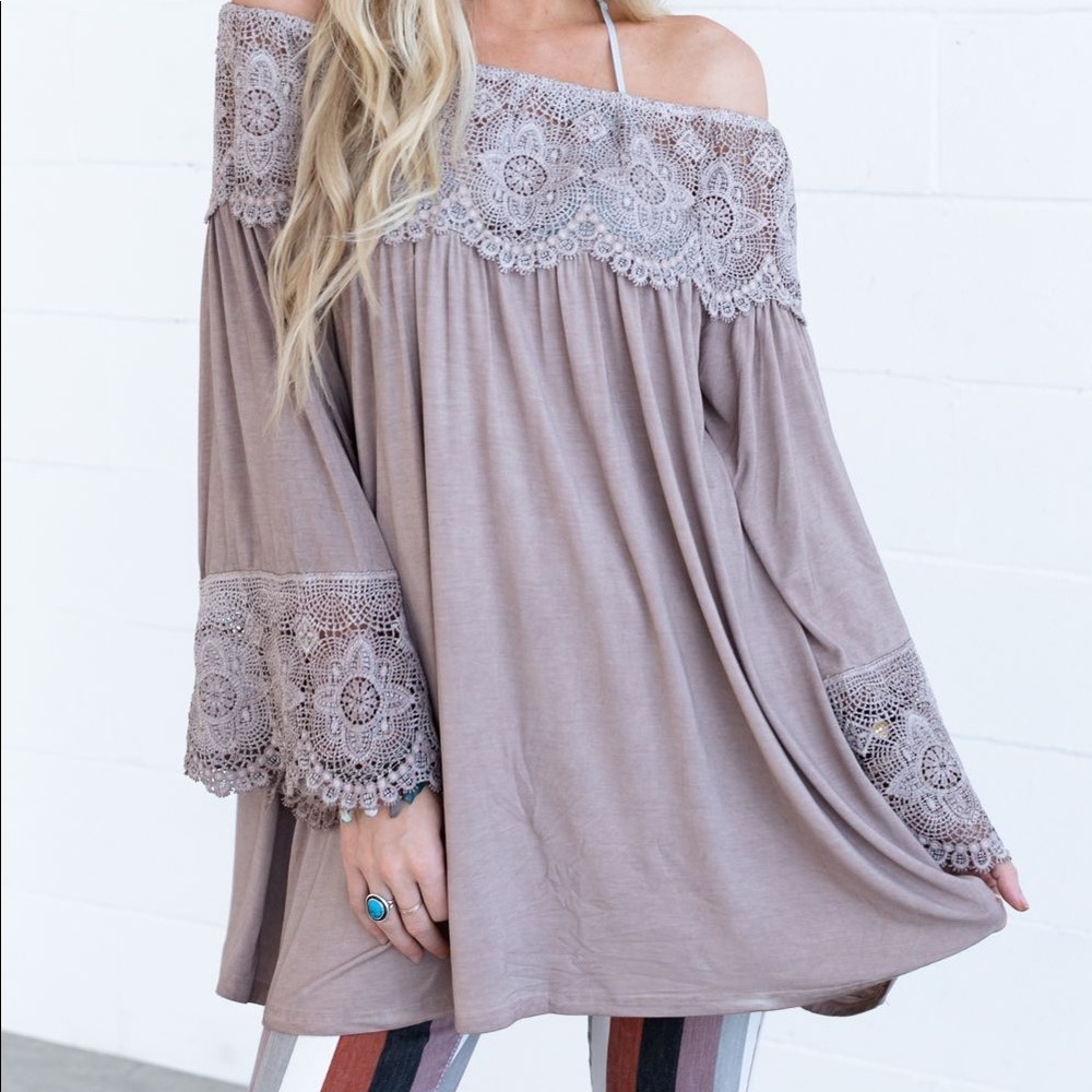 ISO: Three Bird Nest Taylor Tunic Top in Beige